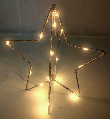 Image de Étoile de Noël LED 30cm or scintillant Étoile de l'Avent Étoile lumineuse filaire Décoration
