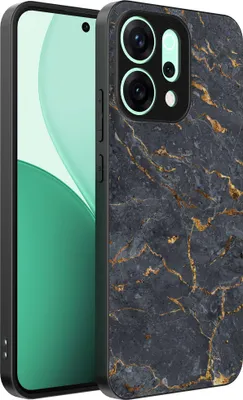 Obrázok produktu pre Vhodné pre Oppo Reno 14 Phone Case with Grey Gold Marble Print - TPU Backcover Case Grey Gold Marble Design - Black - Smartphonica