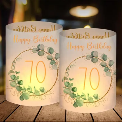 Productafbeelding van 12 Windlichten voor Tafeldecoratie, 70ste Verjaardag Decoratie