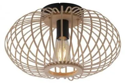 Zdjęcie produktu dla Lampa sufitowa RACOON brązowa 1xE27x40W drewno wym:23x40x40cm IP20 Leuchten Direkt