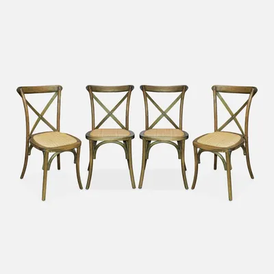 Immagine prodotto di Set 4 sedie da bistrot vintage in legno, Marrone