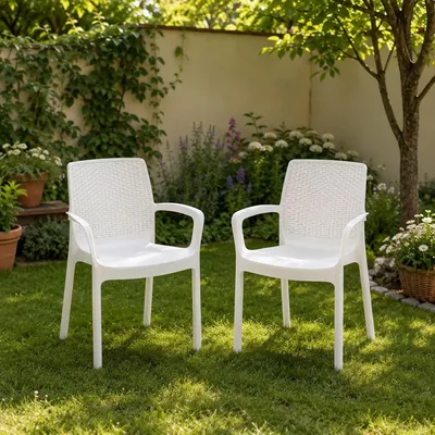 Produktbild von Mattagga - Gartensessel, Weiß, 2 Stühle Italy