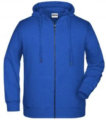 Produktbild von James & Nicholson Herren Sweat-Jacke mit Kapuze und Reißverschluss 8026 Gr. S ink-melange