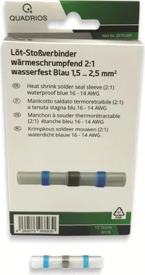 Obrázok produktu pre QUADRIOS, 2011C400, Súprava spájkovaných konektorov, modrá - 1,5 ... 2.5 mm² - 15 ks