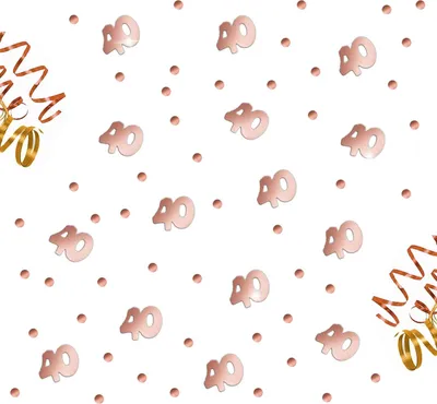 Produktbild von Oblique Unique Konfetti 40. Geburtstag Jubiläum über 300 Stück Zahl + Punkte Tisch Deko Streudeko - roségold