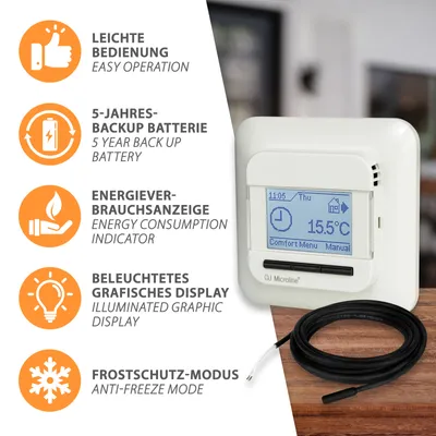 Produktbild von Thermostat Heizungssteuerung digital Temperaturregler Fußbodenheizung programmierbar OJ Electronics OCD4