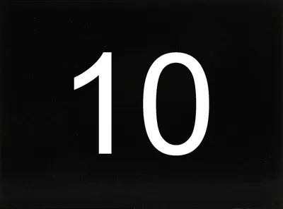 Produktbild von Nummernschild selbstklebend, 40 x 30 mm, Type 10, Kunststoff schwarz glänzend