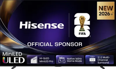 Produktbild von Hisense 100 '' U7DS Pro | ULED MiniLED Smart TV 4K 165 Hz, 2,54 m (100"), 3840 x 2160 Pixel, DLED, Smart-TV, WLAN, Grau
