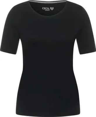 Produktbild von Damen Basic T-Shirt mit Rundhals in Unifarbe
