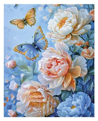 Imagen del producto de Mosaico de diamantes, bordado, 30 x 40 cm, Flores, colección Flamingo