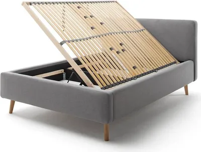 Produktbild von Bett Tony 140x200cm mit Stauraum - grau