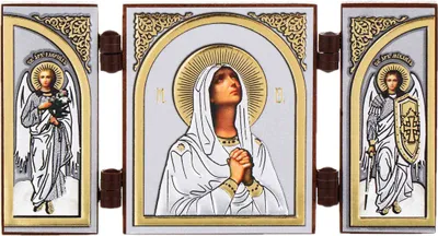 Obrázok produktu pre Madona, ikonotriptych, kresťanský drevený cestovný oltár, ikonografia, 16620