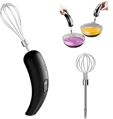 Obrázek produktu pro Elektrický ruční mixér, přenosný šlehač (5 rychlostních stupňů), výkonný mixér (černý)