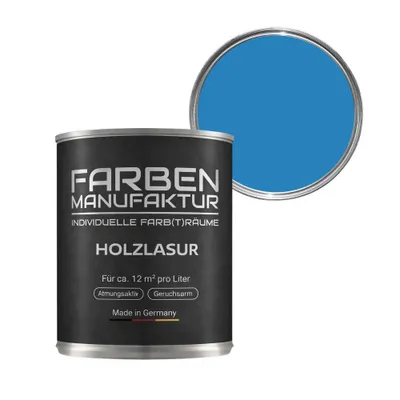 Produktbild von Farben Manufaktur Holzlasur – Lichtblau ca. RAL 5012 – nicht deckend – 1 L