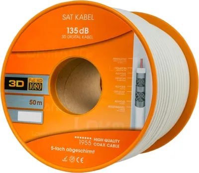 Produktbild von Lokmann 50 m Koaxialkabel Sat Kabel 135dB 5-fach abgeschirmtes Antennenkabel