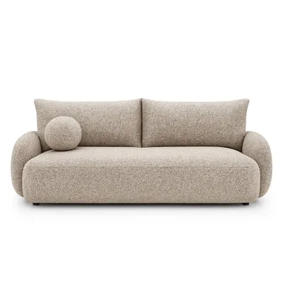 Produktbild von Sofa NUBE mit Schlaffunktion melange beige creme braun – Moderne Cordsofa für Ihr Wohnzimmer, Schlaffläche: 204×144 cm