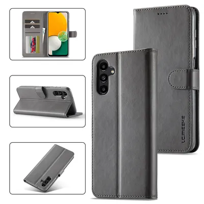 Obrázek produktu pro Pouzdro pro Samsung Galaxy A24 4G, kožené flipové pouzdro s magnetickým uzávěrem a stojánkem, ochranné pouzdro Šedá