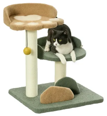 Produktbild von Kratzbaum für Katzen - Kratzsäule - 52 cm hoch - 3 Ebenen - Sisal und Holz - Spielball