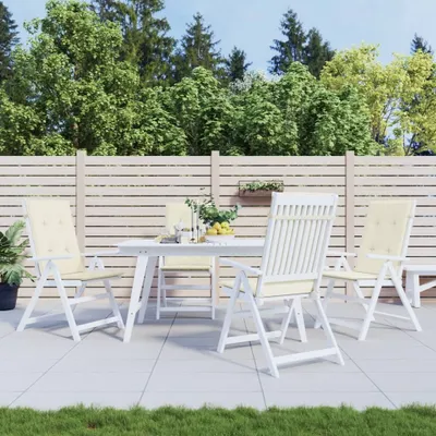 Obrázek produktu pro Maison Exclusive – polštáře na zahradní židle s vysokým opěradlem, 4 ks, krémové, 120 x 50 x 2 cm, látka