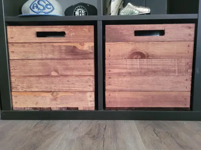 Produktbild von 2er set Holzkiste Weinkisten Vintage Ocker passend für Ikea Kallax und Expeditregale