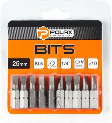 Zdjęcie produktu dla Zestaw bitów 25mm SL5 1/4" 6150CRV (10 szt) Polax