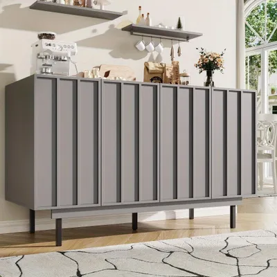 Image de Meuble de rangement - Buffet - Rangement - Meuble - Armoire buffet - Design optimisant l'espace - Étagères ouvertes