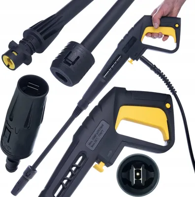 Zdjęcie produktu dla Rosfix Zestaw Akcesoriów do Myjki Wysokociśnieniowej – Część Zamienna do Kärcher K2 – K7 | Pistolet z Lancą Vario, Szczotką T-Racer