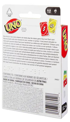 Zdjęcie produktu dla Games UNO Braille, Gra karciana, Zrzucanie, 7 lat(a)