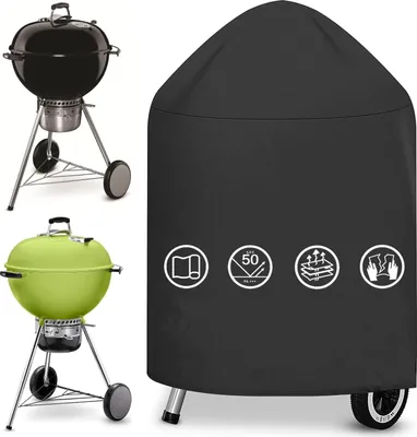 Produktbild von Grillabdeckhaube - wetterfest und wasserdicht - 1 Stück - schwarz - 117 x 66 x 117 cm