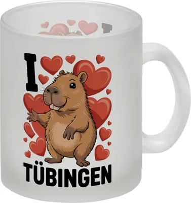 Produktbild von I love Tübingen Capybara Glas Tasse