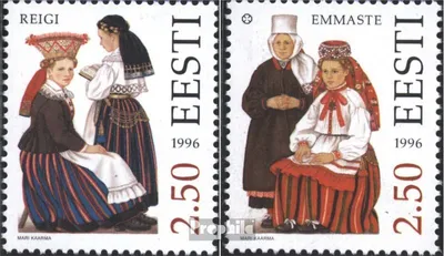 Produktbild von Briefmarken Estland 1996 Mi 274-275 (kompl.Ausg.) gestempelt Trachten