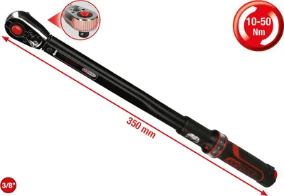 Produktbild von KS Tools 516.1522, Klick-Drehmomentschlüssel, Nm, Mechanisch, 3/8", 10 - 50 Nm, 3%