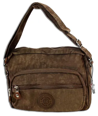 Image de Bag Street Sac à main pour femme Sac Crinkle en nylon brun OTJ227N