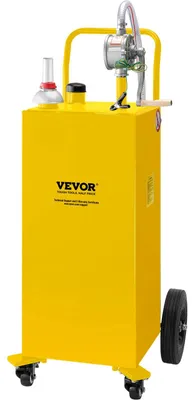 Immagine prodotto di VEVOR Serbatoio di carburante da 30 galloni, serbatoio di stoccaggio del gas e 4 ruote, con pompa di trasferimento manuale, serbatoio di carburante benzina-diesel per auto, tosaerba, fuoristrada, imbarcazioni, ecc