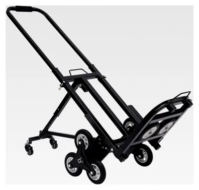 Produktbild von Treppensteiger Sackkarre mit 150 kg Tragfähigkeit, klappbar, Einkaufstrolley mit 8+2 Rädern, Werkzeugwagen, verstellbare Treppenhilfe, Stapelwagen mit Befestigungsseil