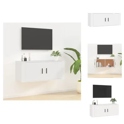 Image de vidaXL Armoire TV murale blanc 100x34,5x40 cm - Meuble TV