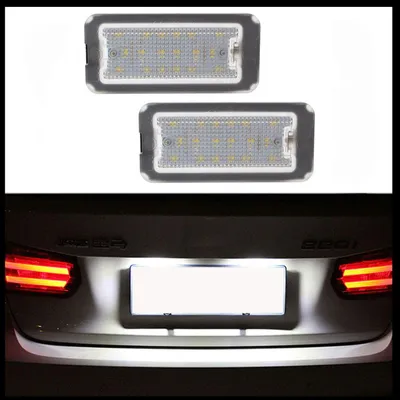 Image de Éclairage de plaque d'immatriculation 2 LED, 2 x 18 LED SMD, pour Fiat 500 (2007-2016) / 500C Cabriolet