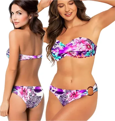 Zdjęcie produktu dla Strój kąpielowy dwuczęściowy bikini damski komplet góra dół opalania boho M