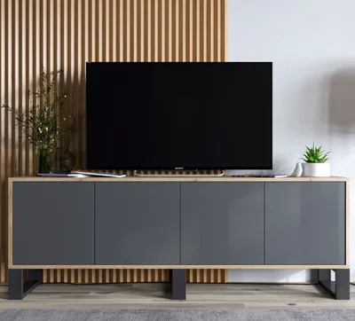 Zdjęcie produktu dla Szafka RTV NILA 8 dąb wotan/grafit mat 150