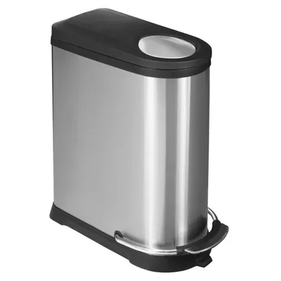 Produktbild von EKO - Europe Viva Step Bin 40L, 40 l, Rund, Edelstahl, Schwarz, Edelstahl, Terrasse, 580 mm