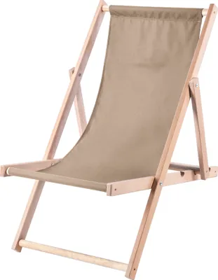 Obrázek produktu pro Lehátko KADAX, dřevěné plážové lehátko, lehátko "Tulon" s nosností do 120 kg, cappuccino