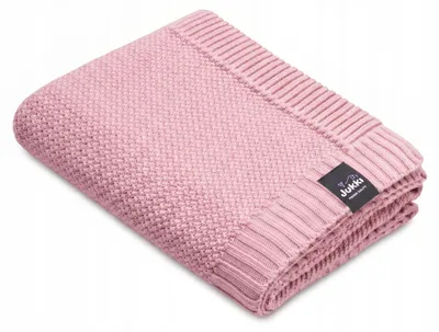 Obrázek produktu pro Jukki pletený dětský deka z bavlny 80x100 cm Dusty Pink