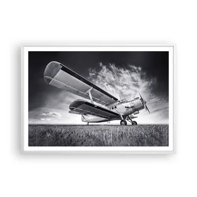 Produktbild von Gerahmtes Poster - Weißer Rahmen - Flugzeug An-2 Schwarzweiß - 100x70 cm - Wand Bild - Wanddeko - Wandbilder - Wandposter - Bilderrahmen - Bilder - Kunstdruck - Wandbild - P2WAA100x70-4363