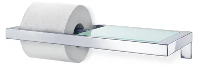 Productafbeelding van Blomus Menoto toiletrolhouder met opbergruimte, toiletpapierhouder, roestvrij staal, gepolijst, 5x32x15.5cm, 68832