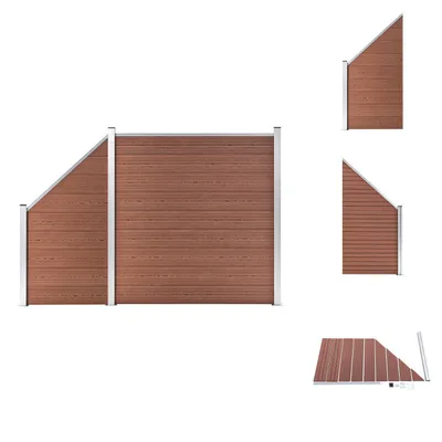 Produktbild von vidaXL WPC Zaun-Set 1 Quadrat + 1 Schräge 273x186 cm Braun - Zaunfelder