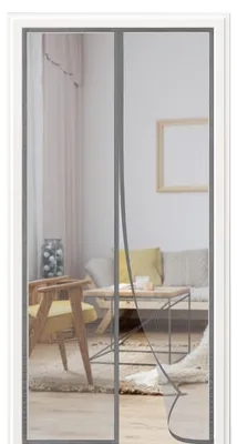 Produktbild von Fliegengitter für Balkontür 135x235 cm, verschiedene Größen, ohne Bohren, grau
