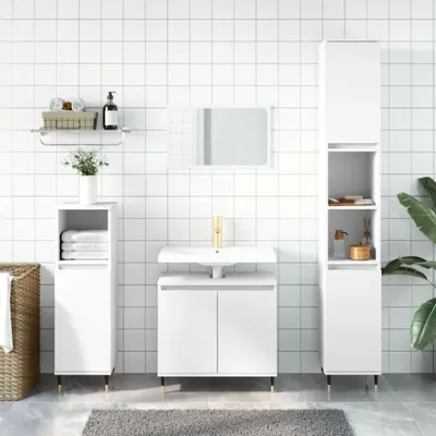 Produktbild von 3-tlg. Badmöbel-Set Weiß Holzwerkstoff 3187781