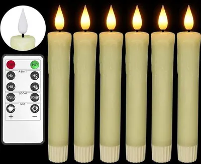 Produktbild von Elektrische Kandelaber mit Fernbedienung - Originelle Kerzen - Elfenbeinlampen - Weihnachtsdekoration für den Esszimmertisch - Tageslichtlampen für den Tisch