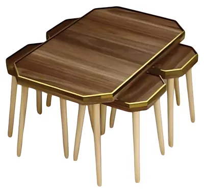 Obrázek produktu pro Elegantes Wohnzimmer-Set aus Holz in Braun mit Goldakzenten