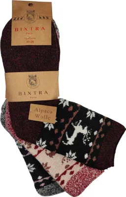 Produktbild von 3 Paar Damen Alpaka Socken Wollsocken Wintersocken, Mix9/35-38